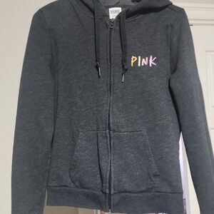 PINK Victoria's Secret Charcoal Hoodie Jacket